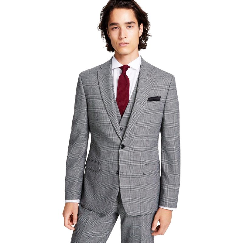 Bar Iii Mens Slim Fit Plaid Two Button Blazer Jacket, Nwt